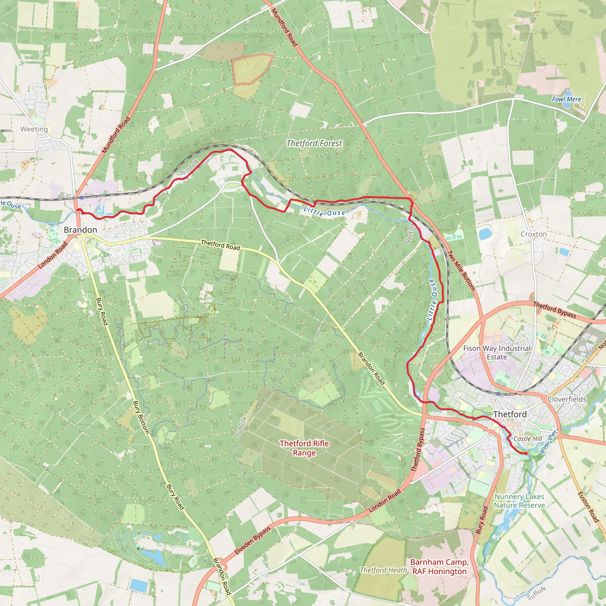 Little Ouse Path mobile static map