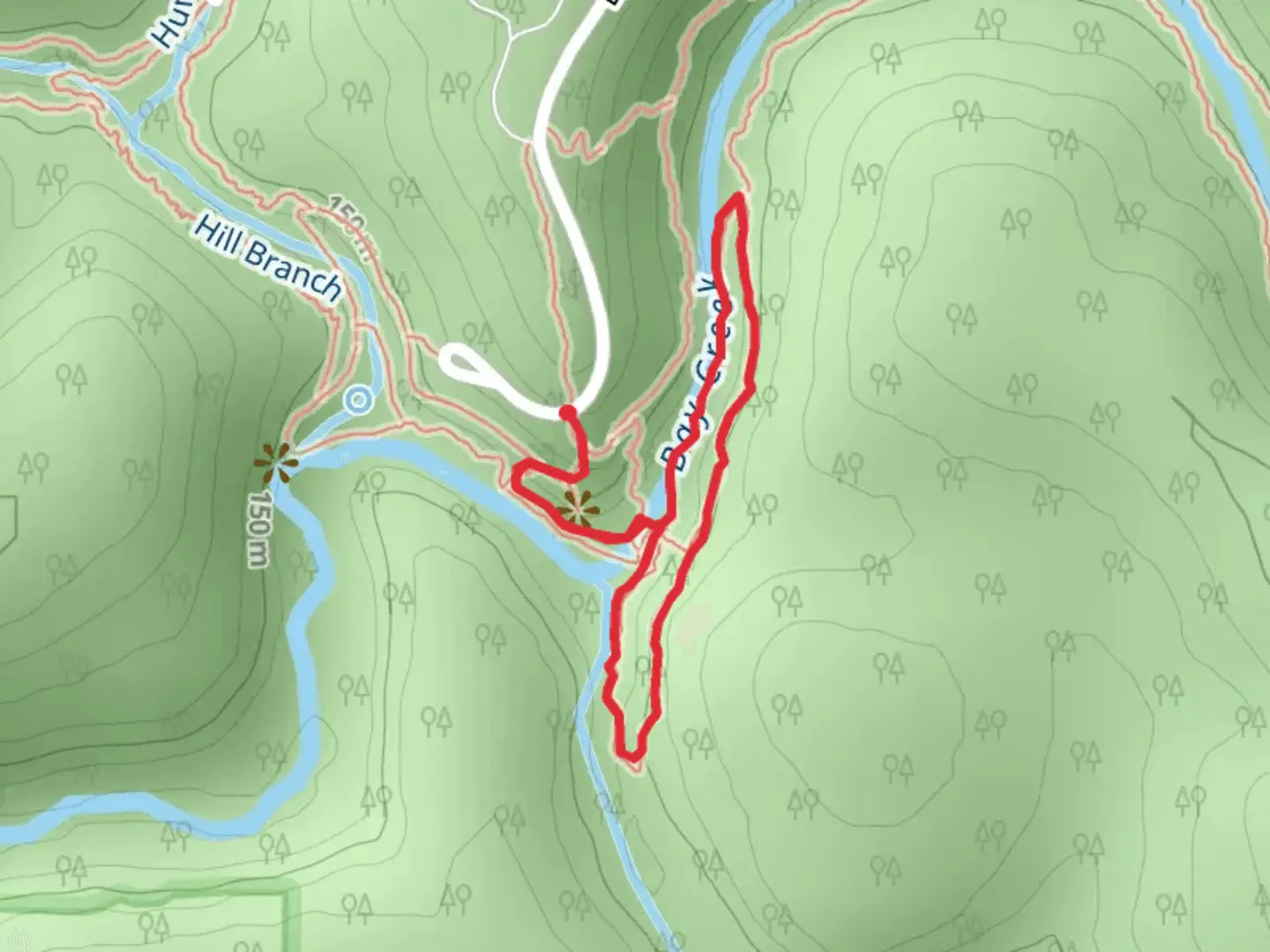 An image depicting the trail Natural Bridge Loop Trail and its surrounding area.