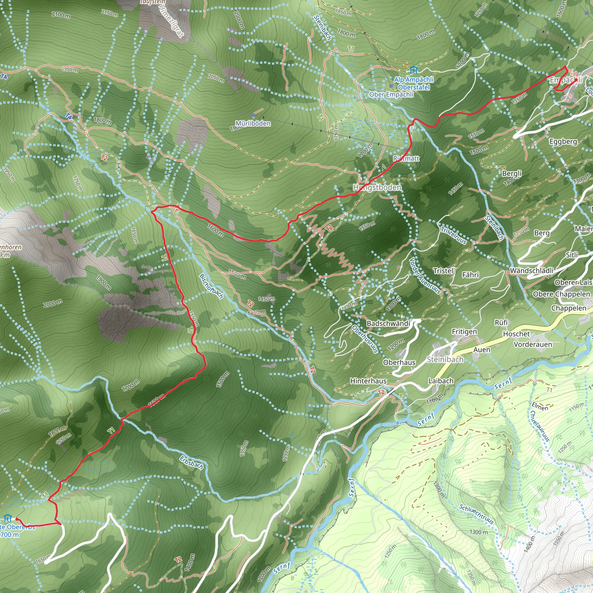 Elm - Obererbs to Ämpächli Trail mobile static map