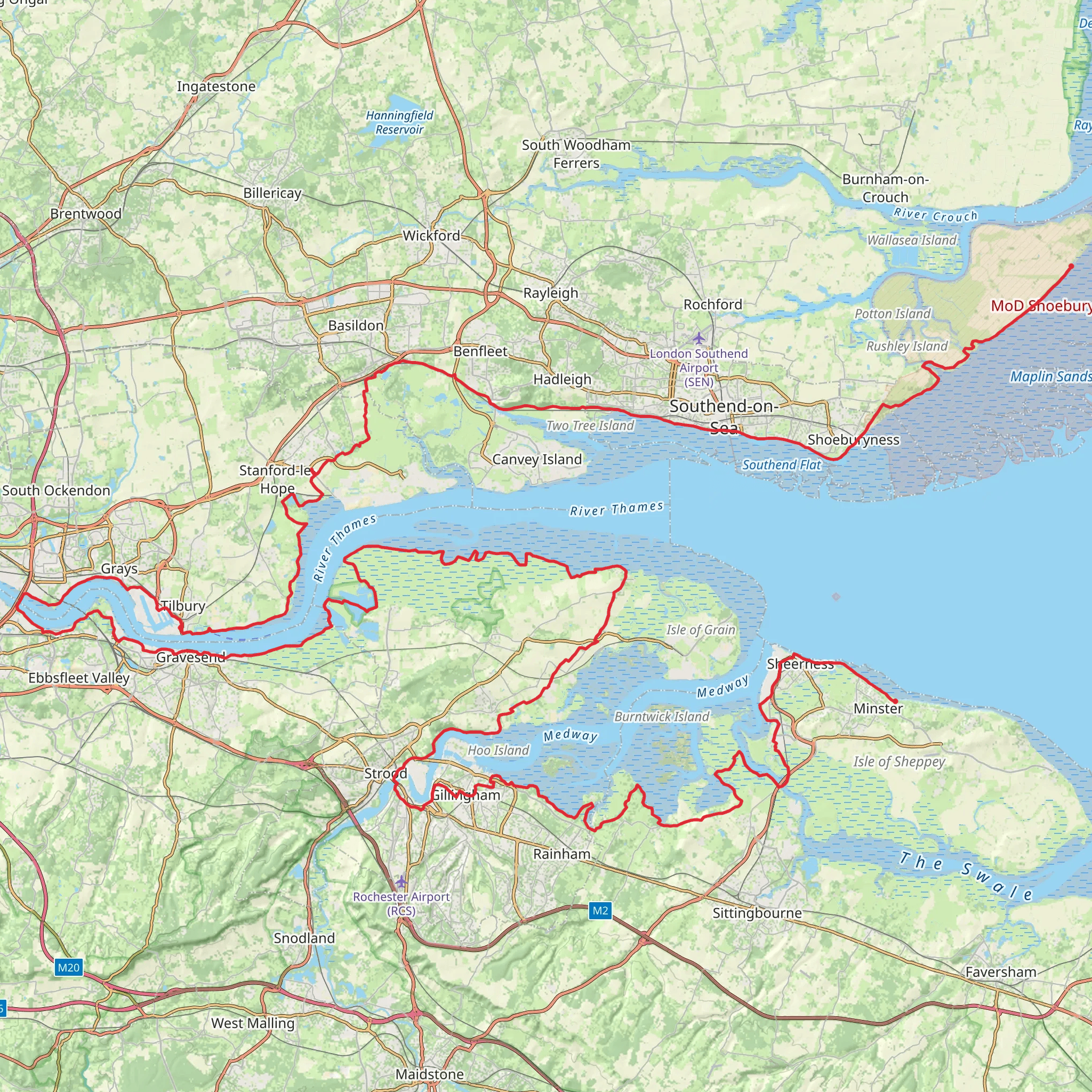Thames Estuary Trail mobile static map