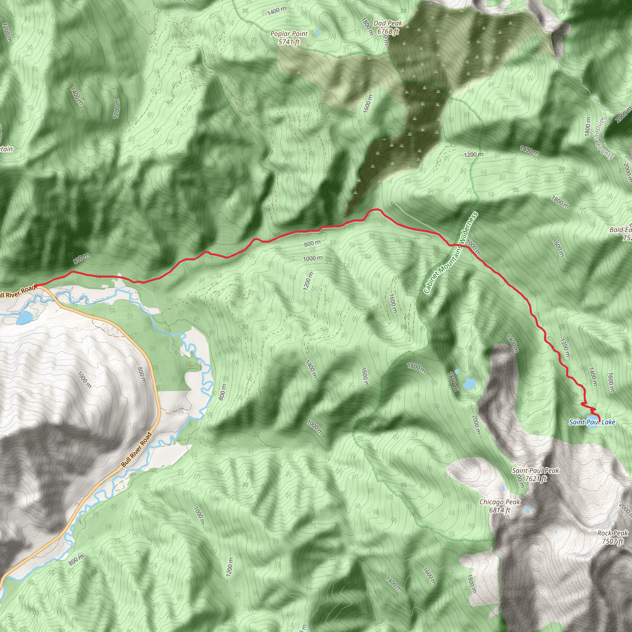 Saint Paul Lake Trail mobile static map