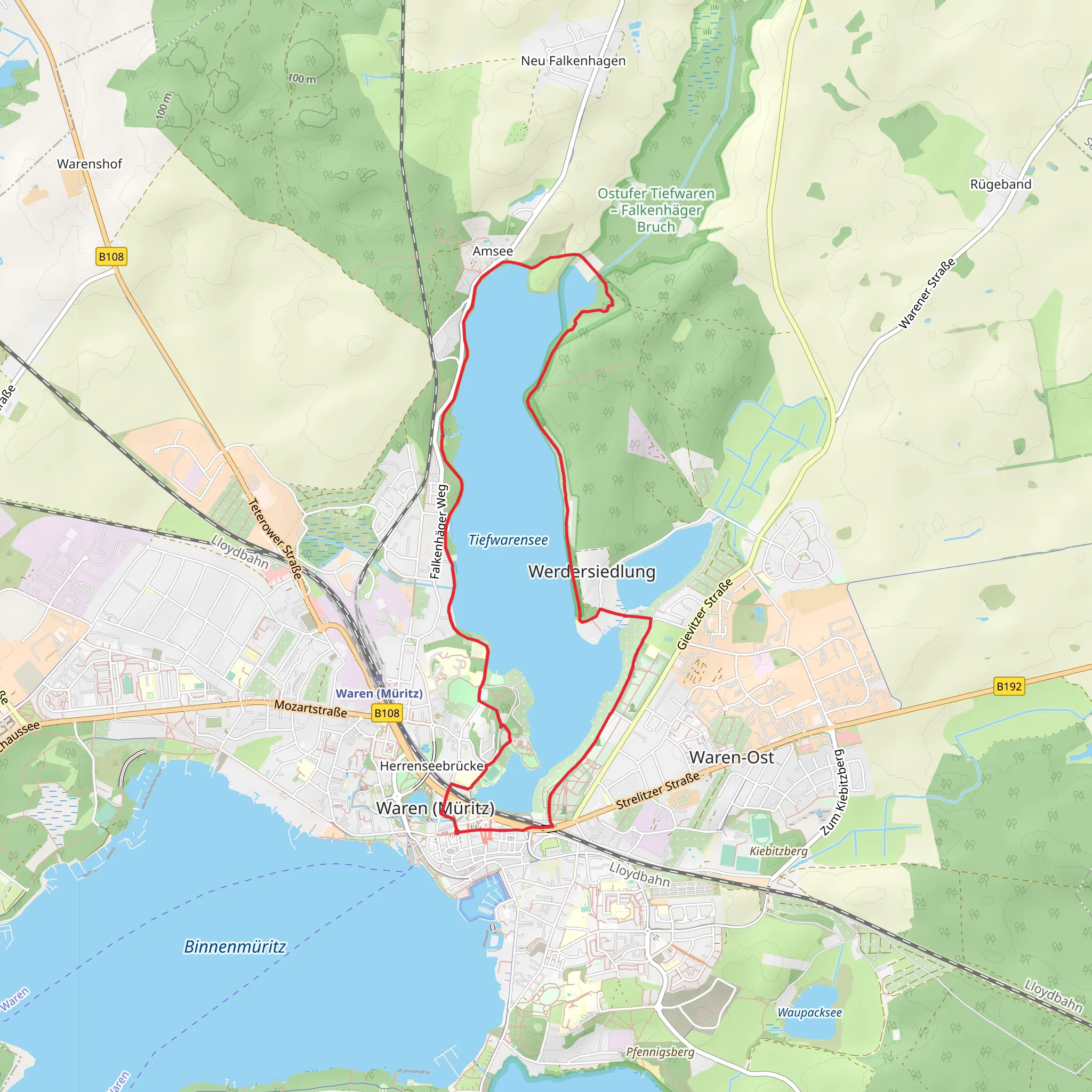 Tiefwarensee Loop mobile static map