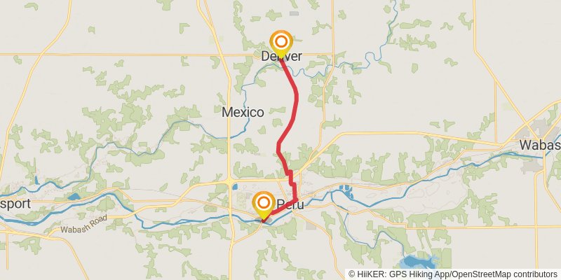 American Discovery Trail North Route - Indiana stage 10 Map