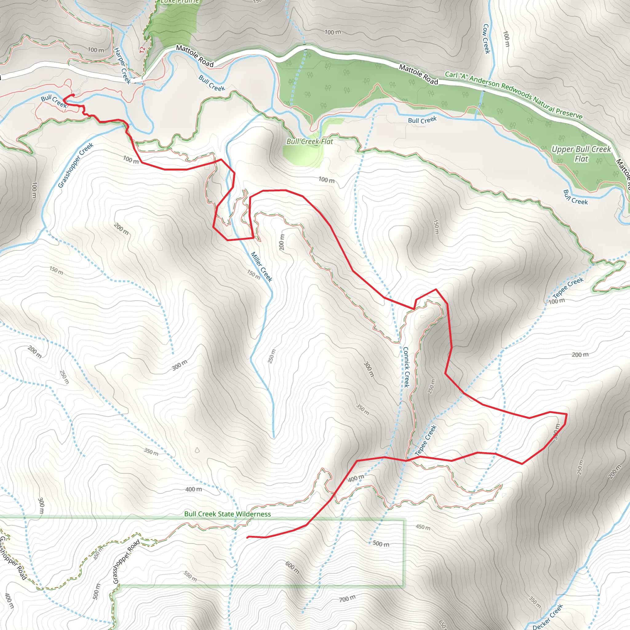 Johnson Camp Trail mobile static map