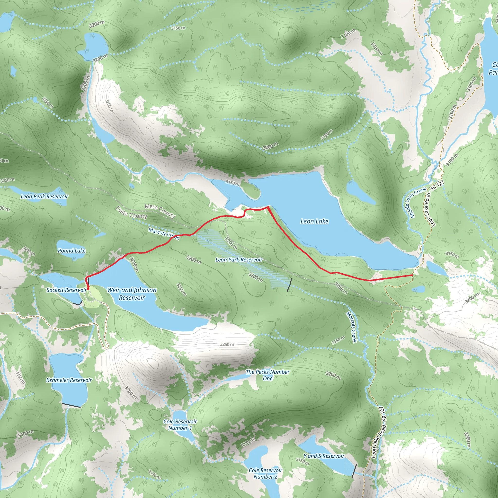 Leon Lake Trail mobile static map