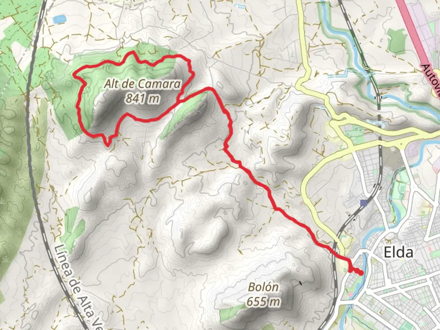 An image depicting the trail Camera - Cañada Real PR CV 221 and its surrounding area.