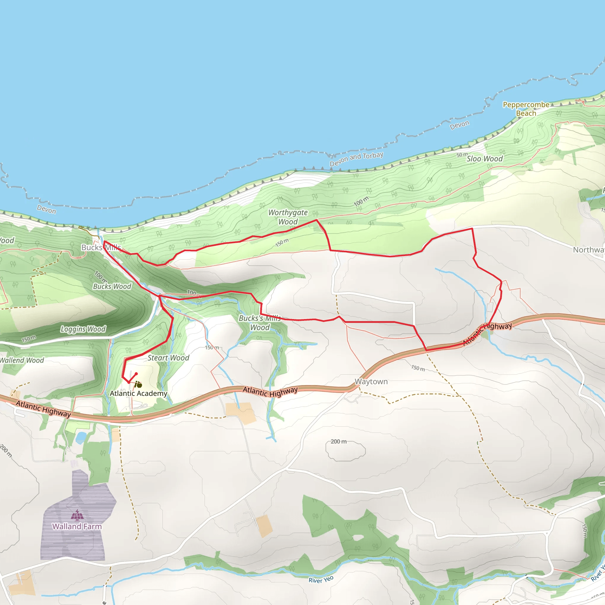 Steart Farm - Hoops Inn and Worthygate Walk mobile static map