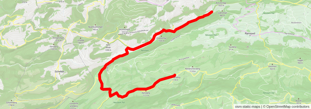 Reigoldswil Wasserfallen to Brunnersberg stage 2 Map