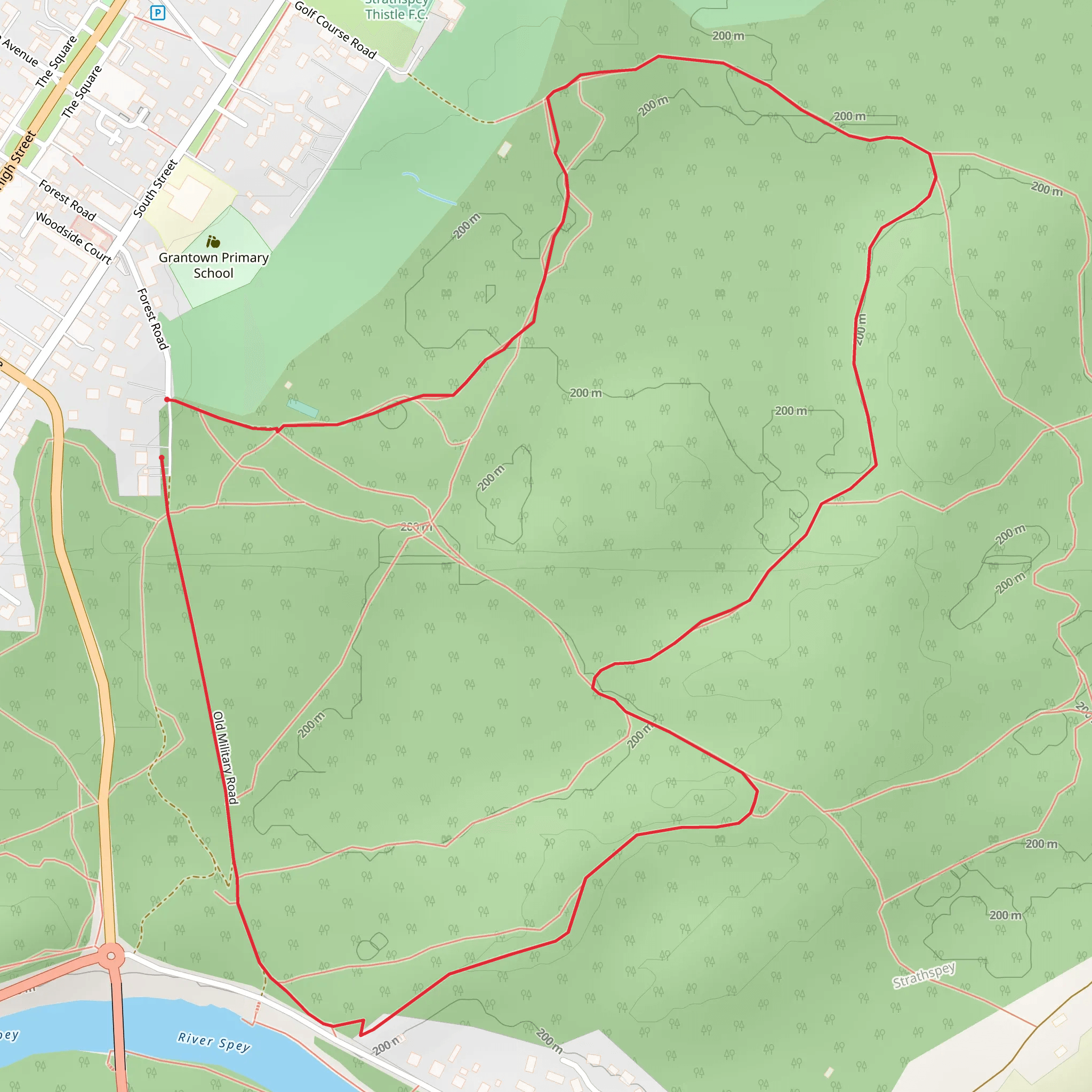 Anagach Woods Trail - Anagach Blue Trail mobile static map