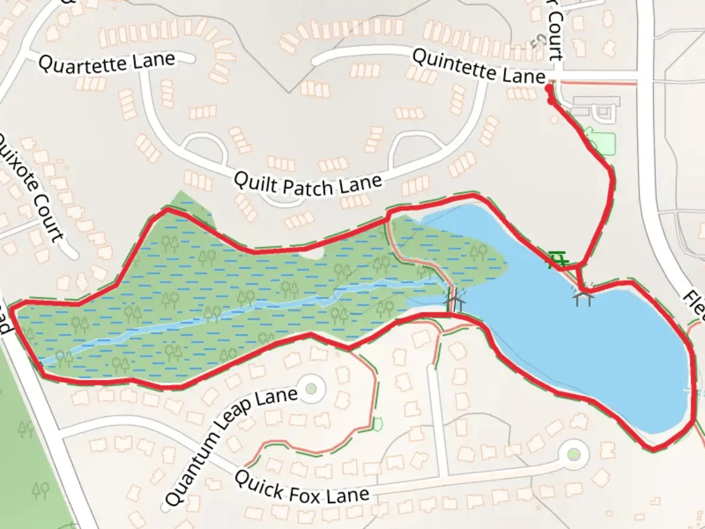 An image depicting the trail Lake Evan Loop and its surrounding area.