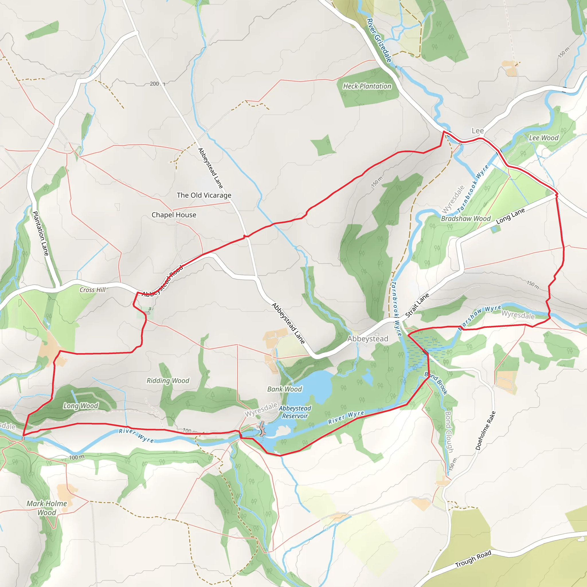 Abbeystead Loop mobile static map