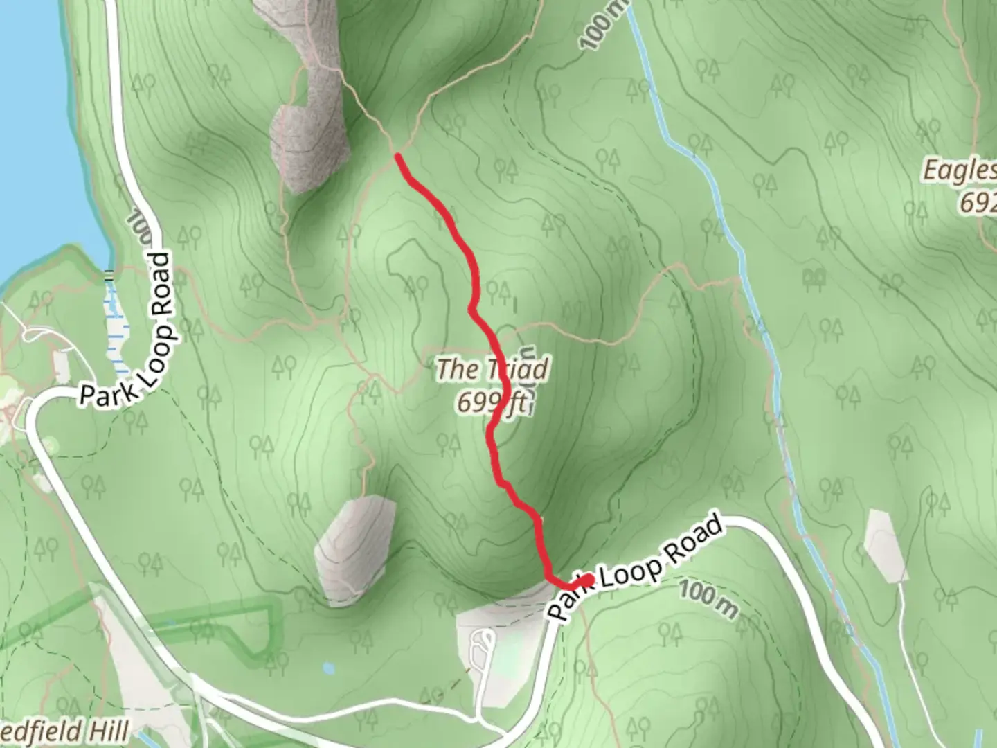 An image depicting the trail The Triad Trail and its surrounding area.