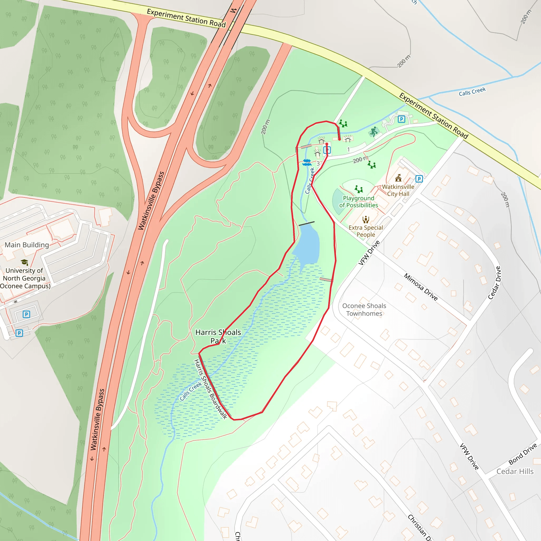 Harris Shoals Park Loop mobile static map