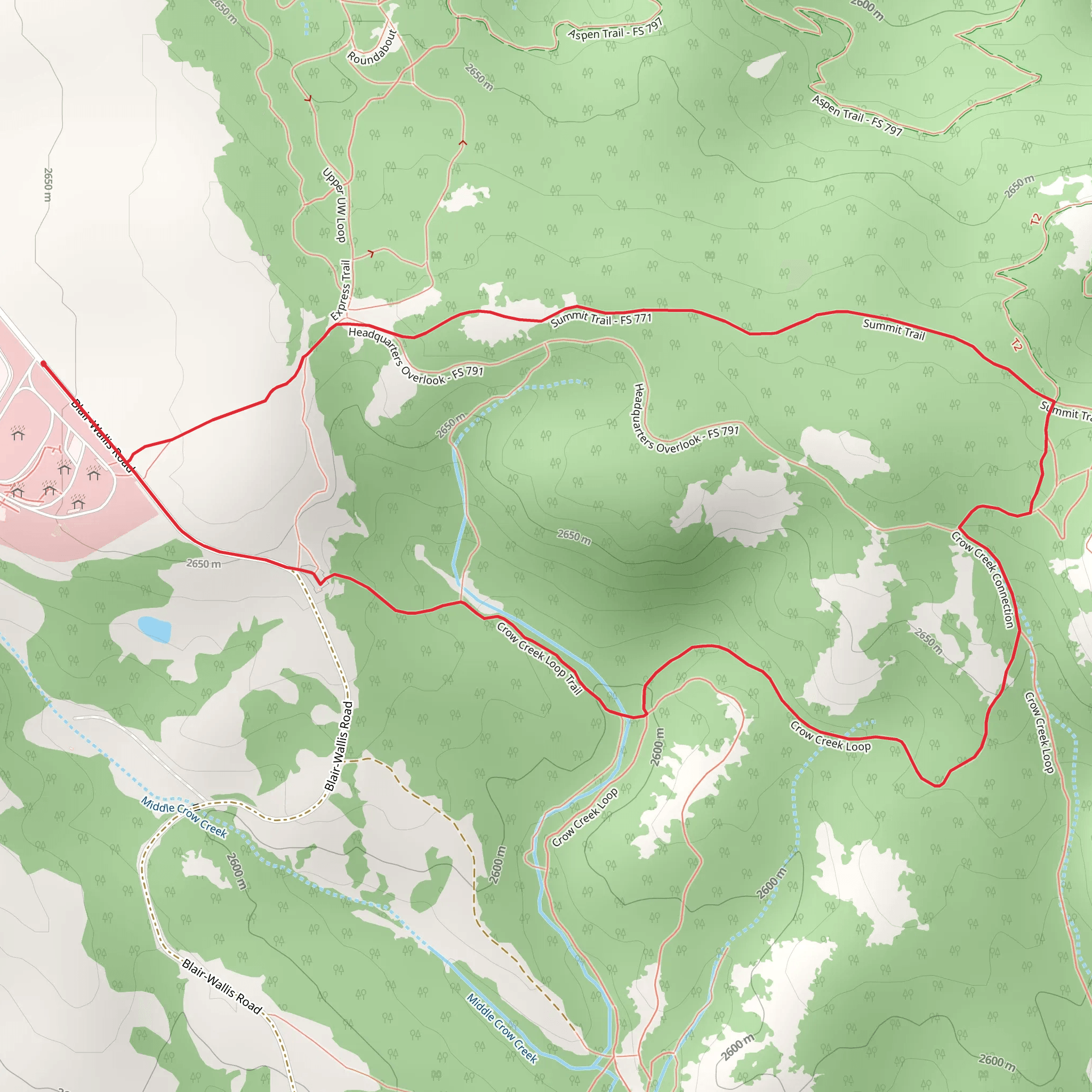 Crow Creek - Summit Loop Trail mobile static map