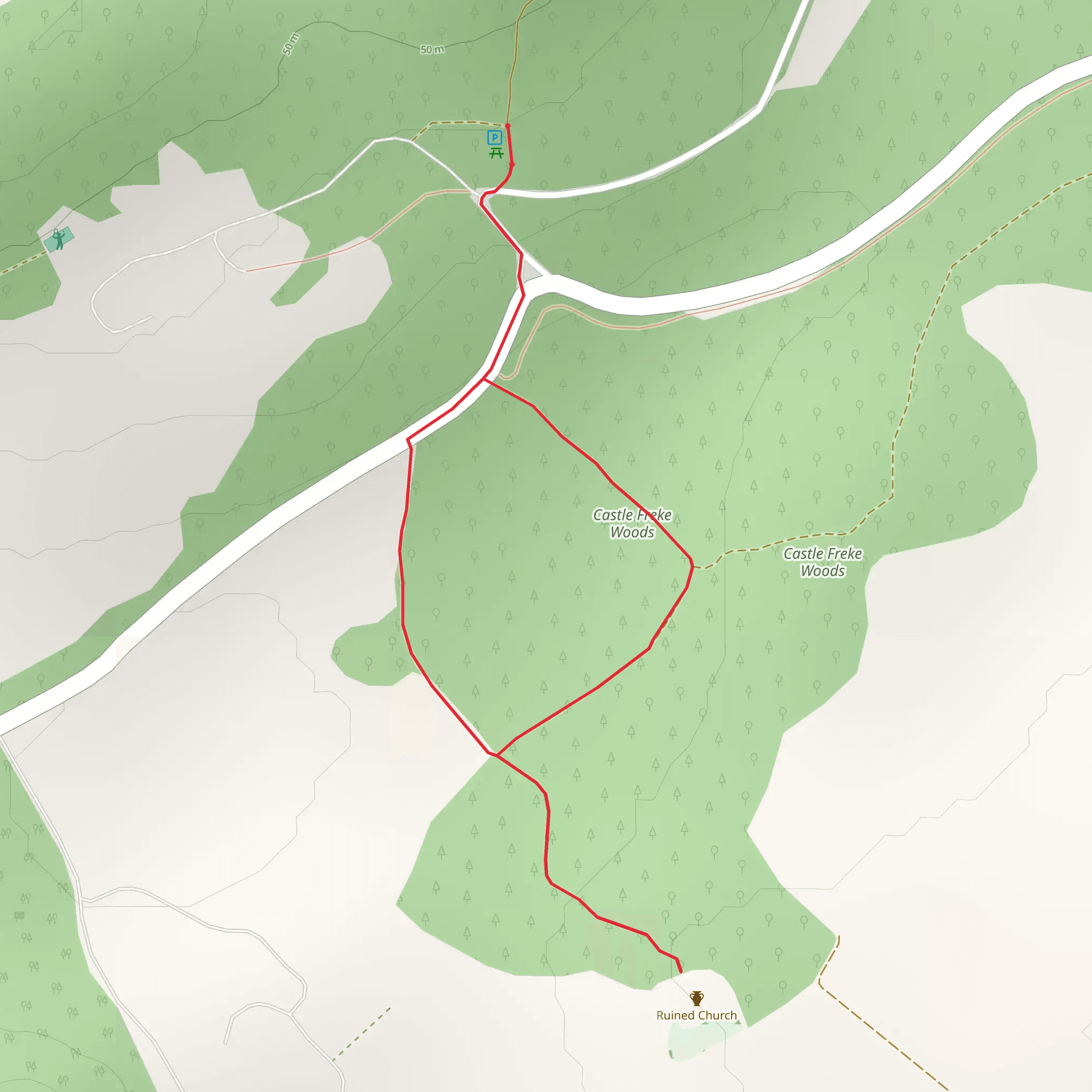 Castlefreke - Rathbarry Old Churches Loop mobile static map