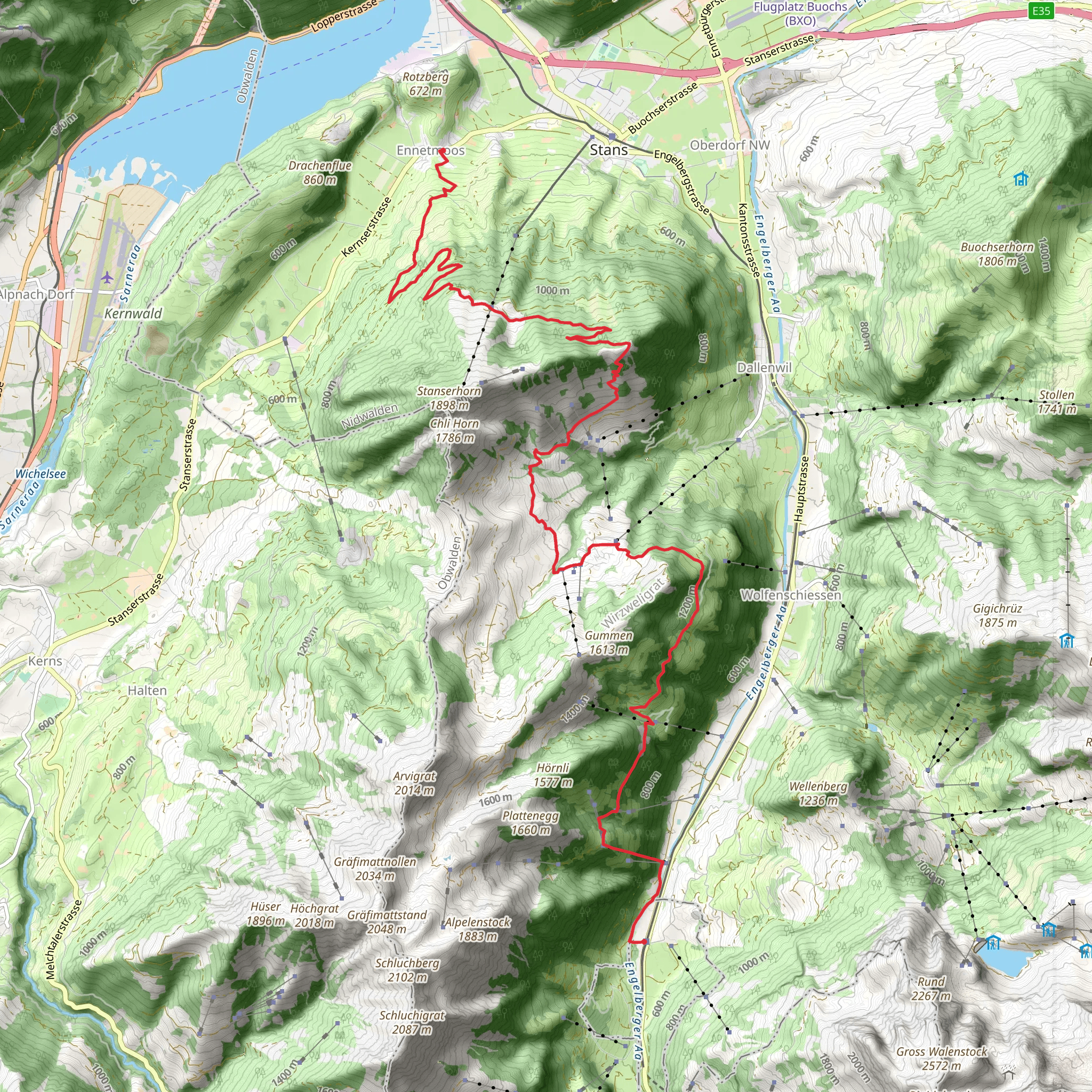 Ennetmoos to Grafenort mobile static map