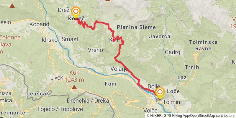 Alpe - Adria Trail stage 28 Map