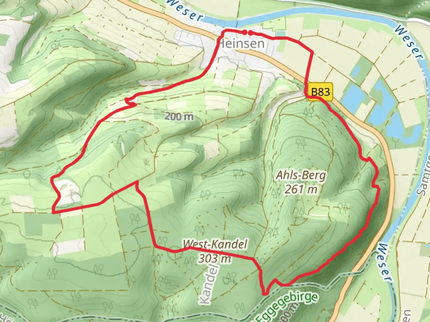 An image depicting the trail West Kandel Loop from Heinsen and its surrounding area.