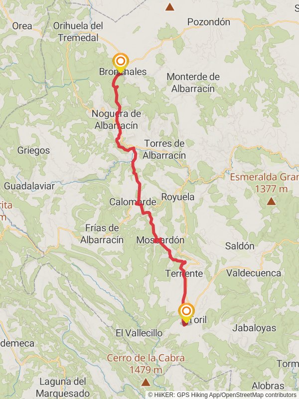 Bronchales - Masegoso PR TE 3 mobile static map