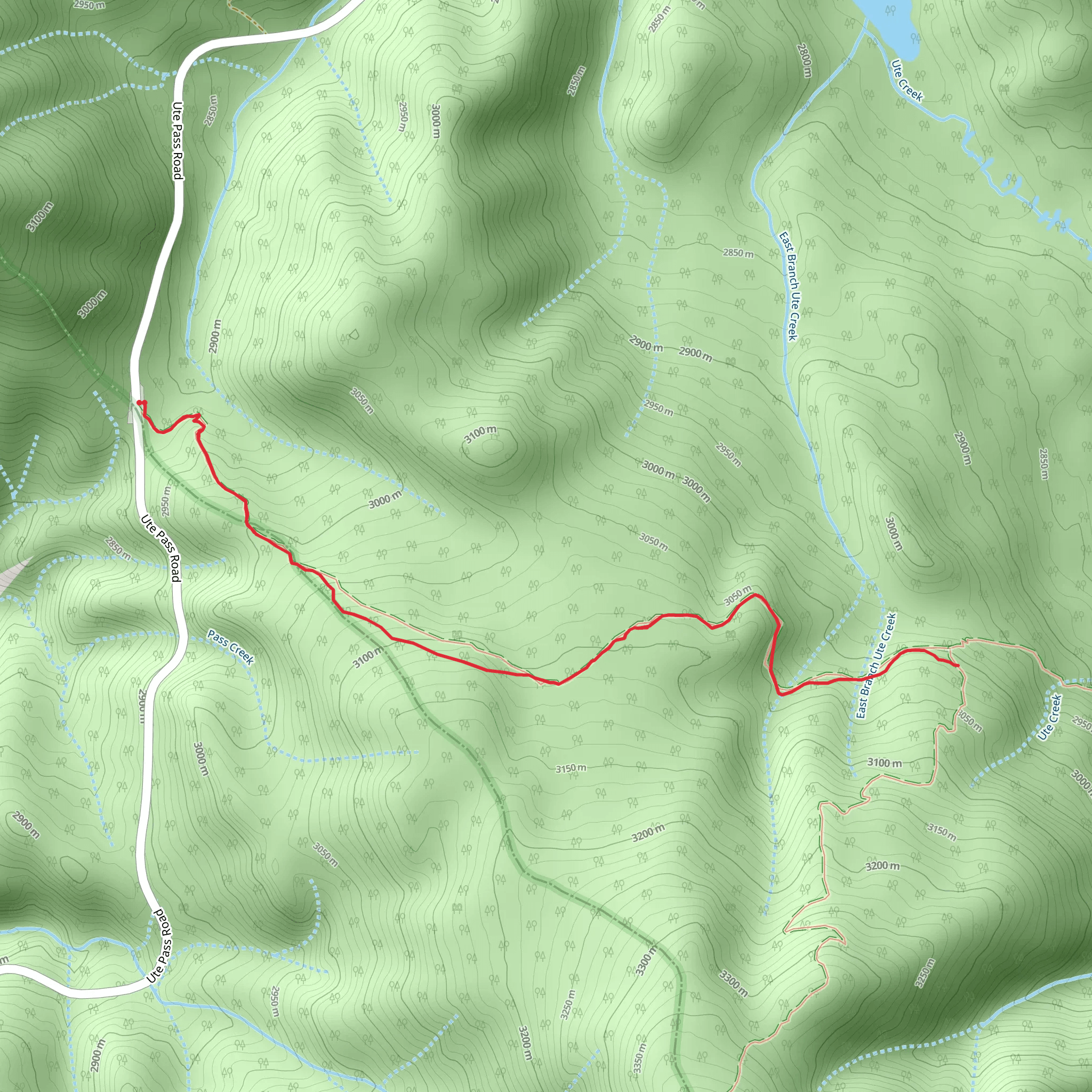Ute Pass Trail mobile static map