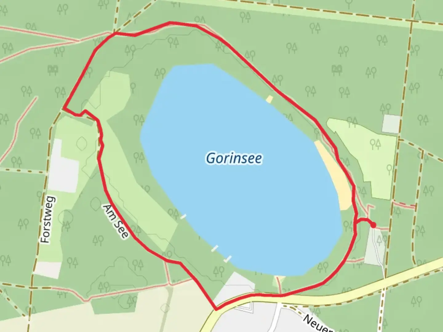 An image depicting the trail Gorinsee Loop and its surrounding area.