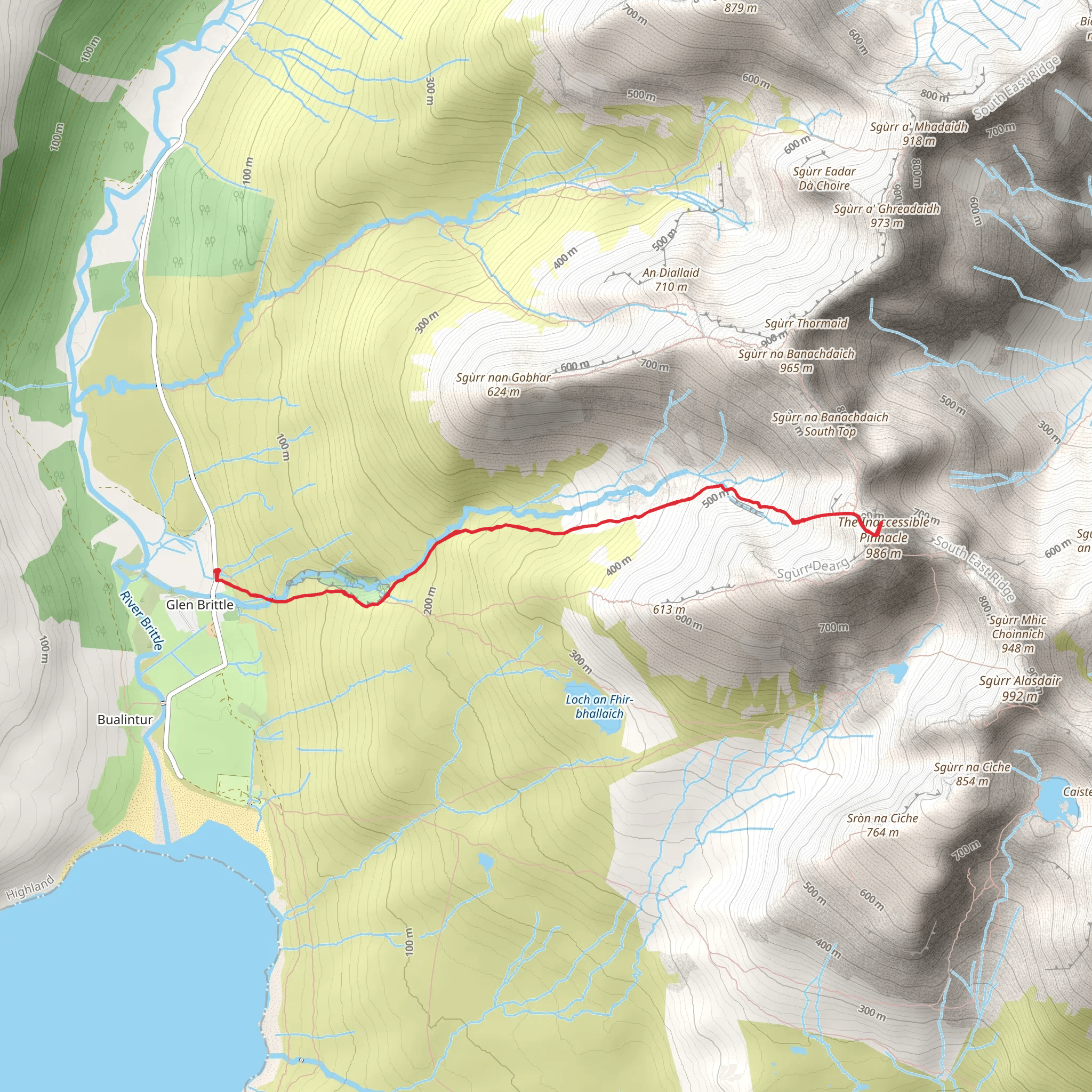 Sgurr Dearg via Coire na Banachdich Walk mobile static map