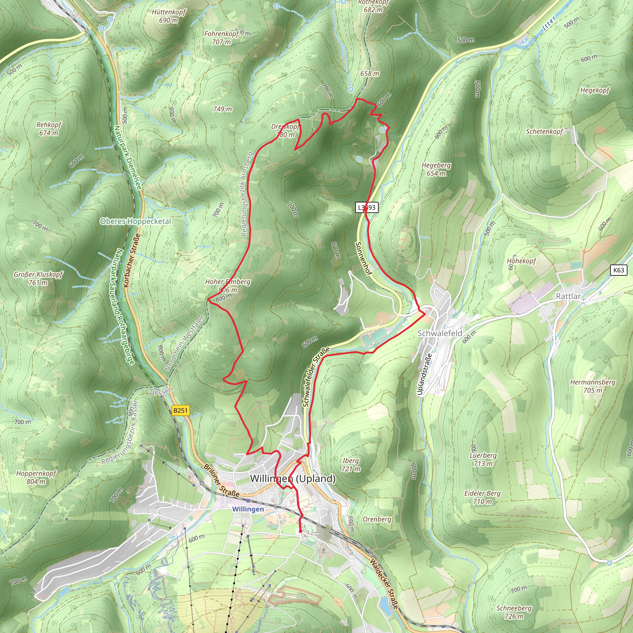 Willingen W8 Loop mobile static map