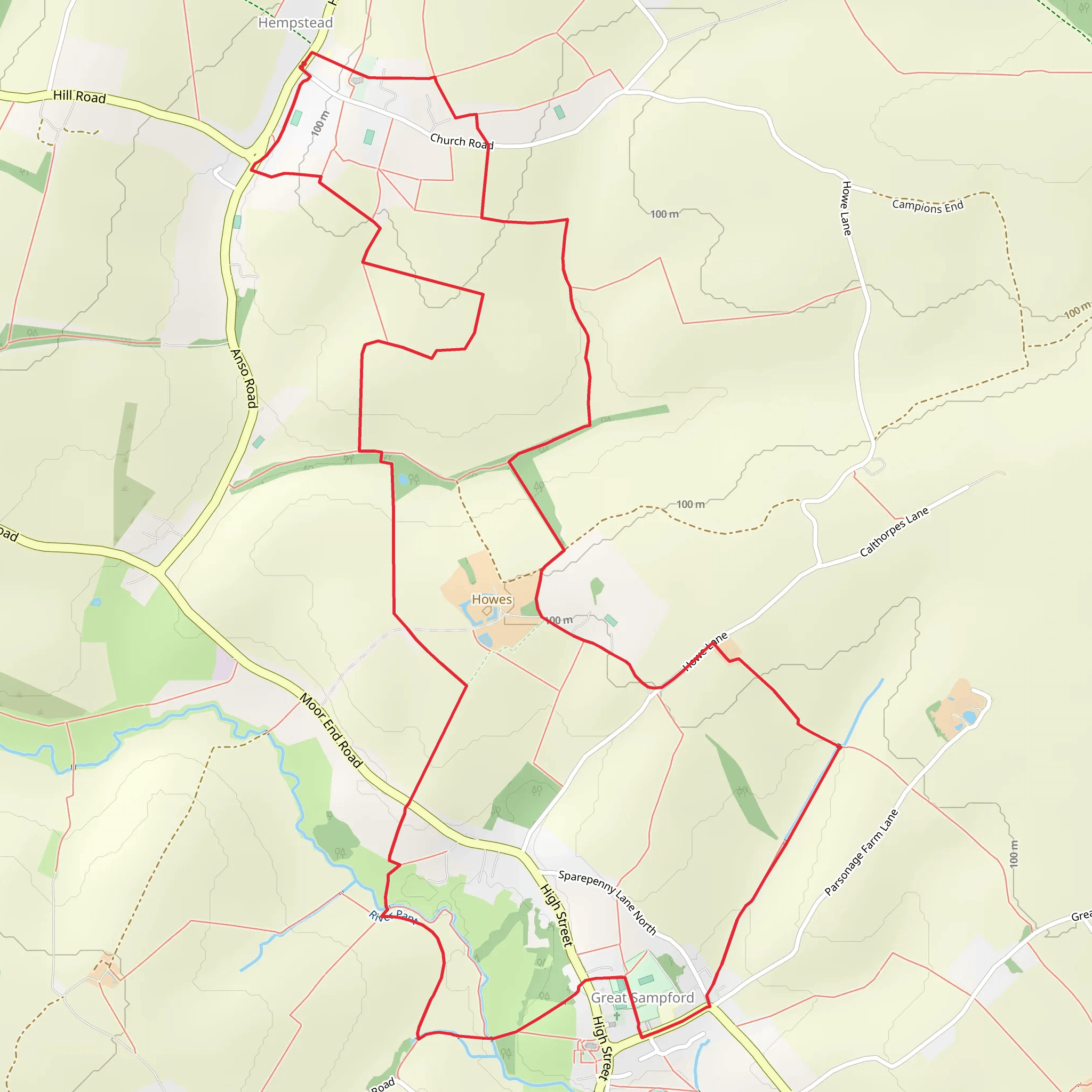Moor End Livery and Hempstead Loop mobile static map
