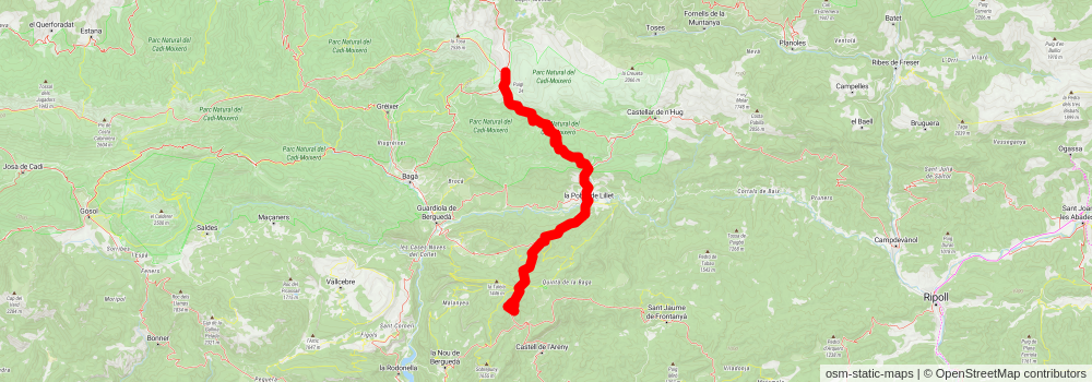 GR 4 Puigcerdà- Montserrat stage 2 Map