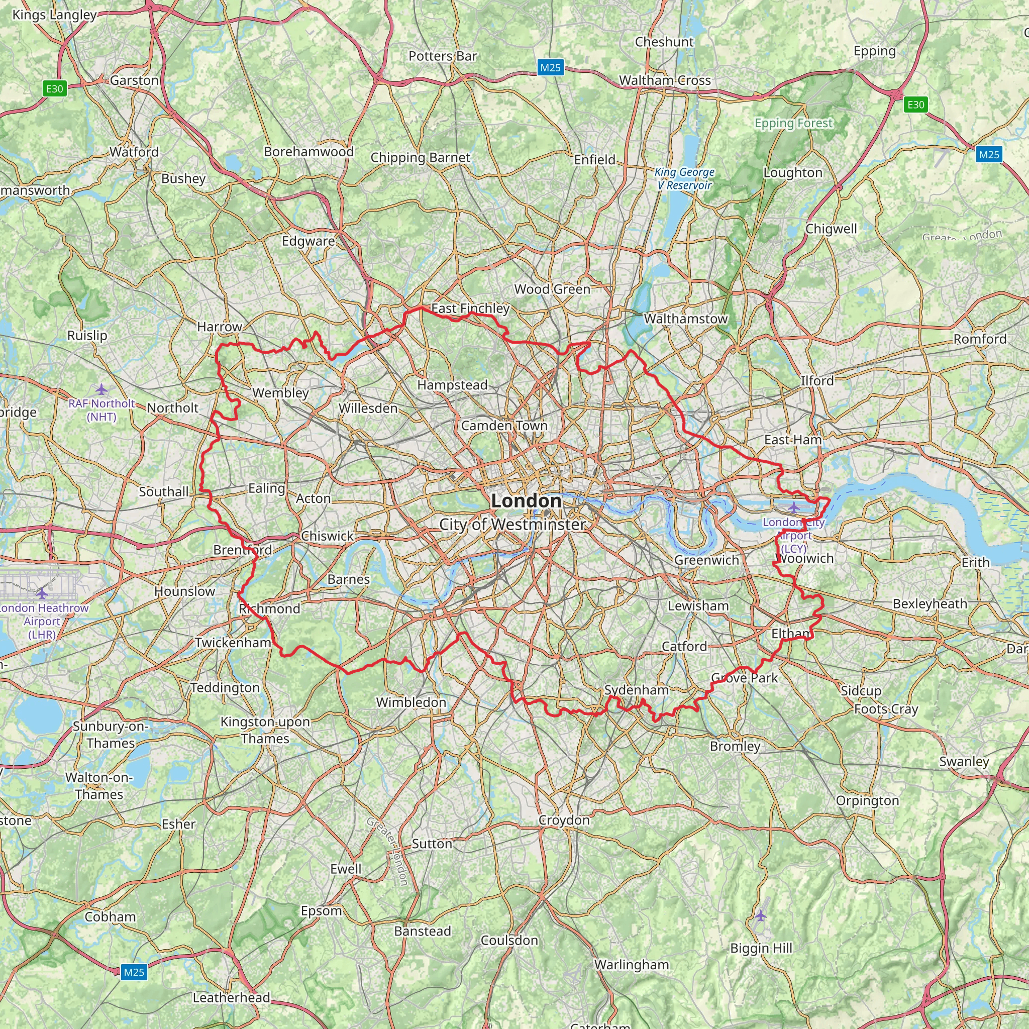 Capital Ring mobile static map