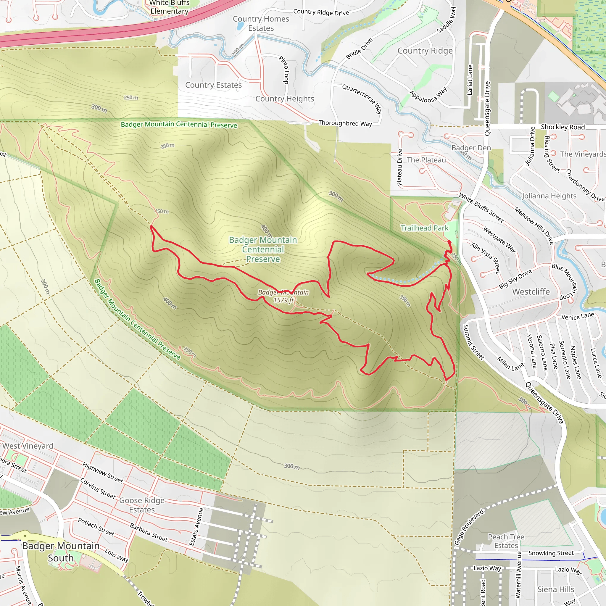 Canyon Trail and Sagebrush Trail mobile static map