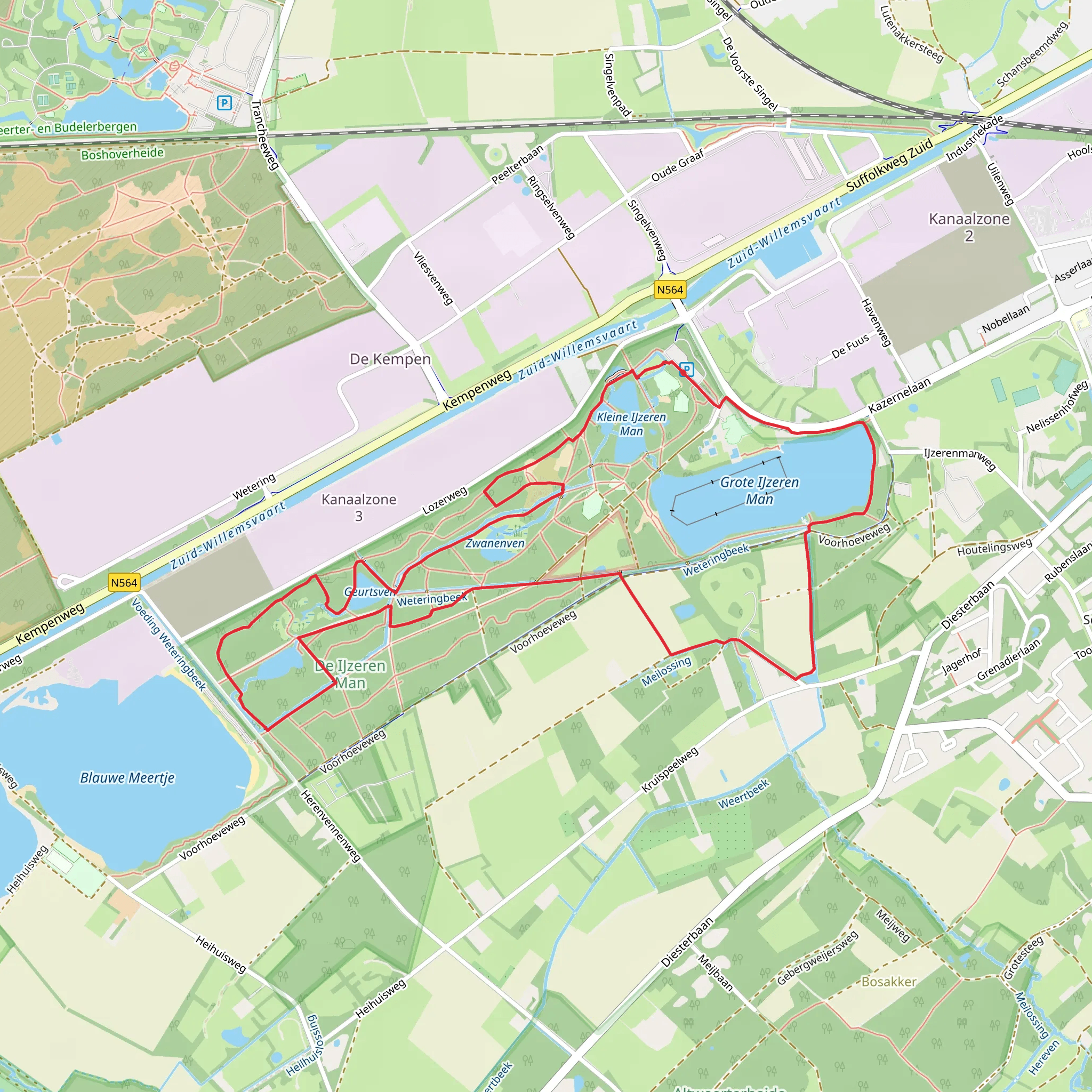 Grote Ijzeren Man, Geurtsven and Eendeven Loop mobile static map