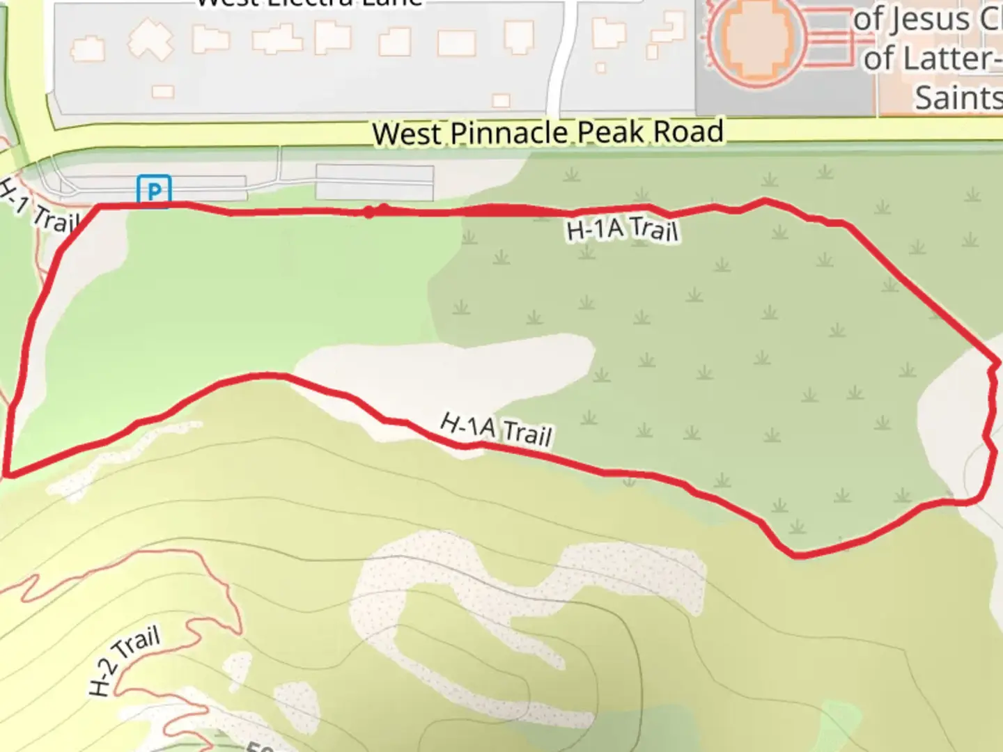 An image depicting the trail H-1A Loop Trail and its surrounding area.