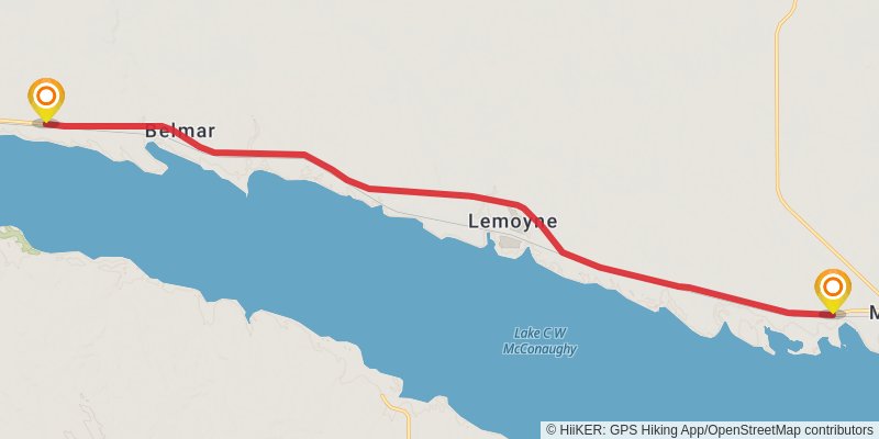 American Discovery Trail North Route stage 200 Map