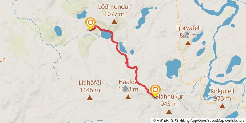 Rjùpnavellir to Skògar stage 3 Map
