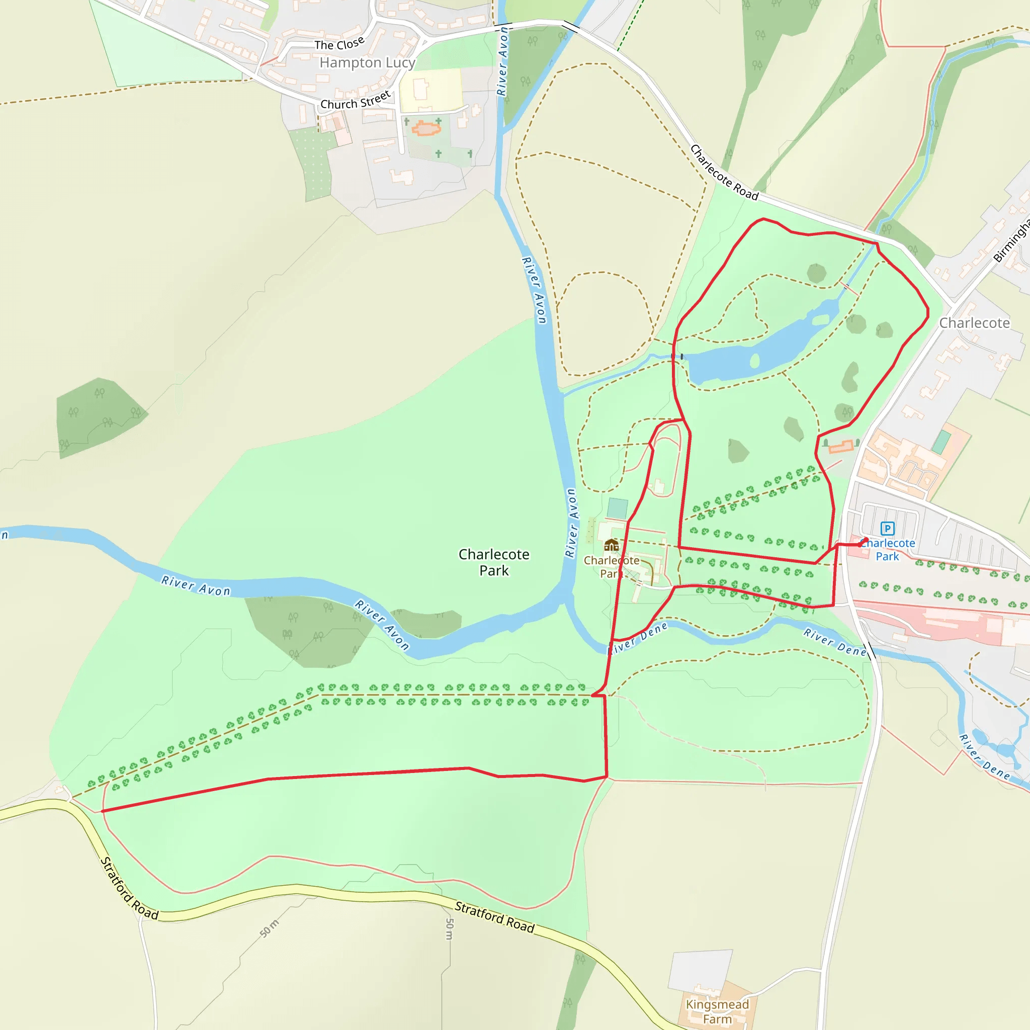 Charlecote Park Loop mobile static map