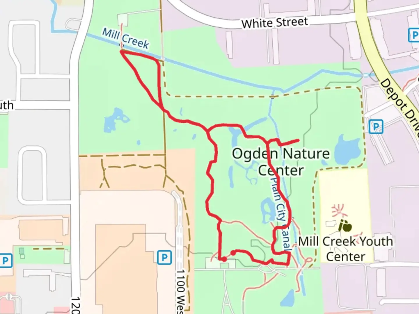 An image depicting the trail Birdhouse Trail and Meadowlark Loop Trail and its surrounding area.