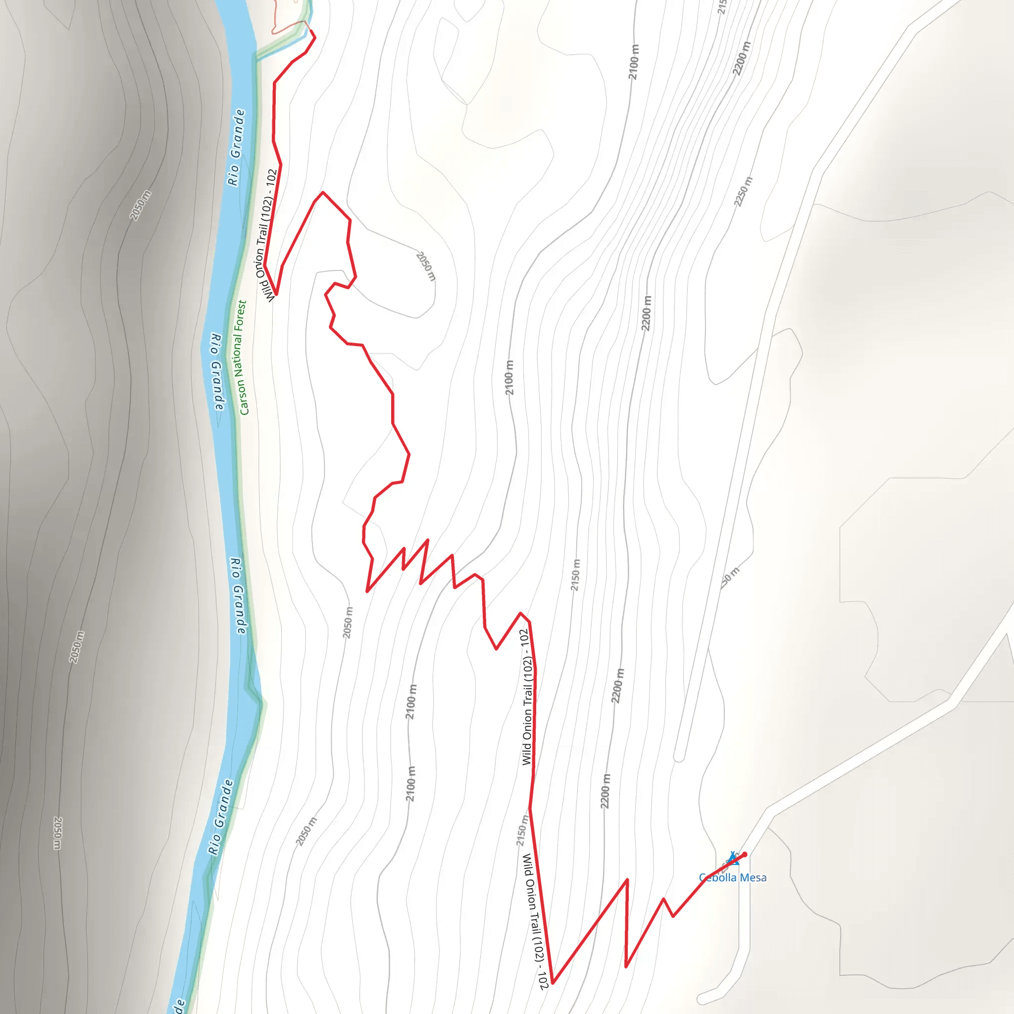 Wild Onion Trail mobile static map