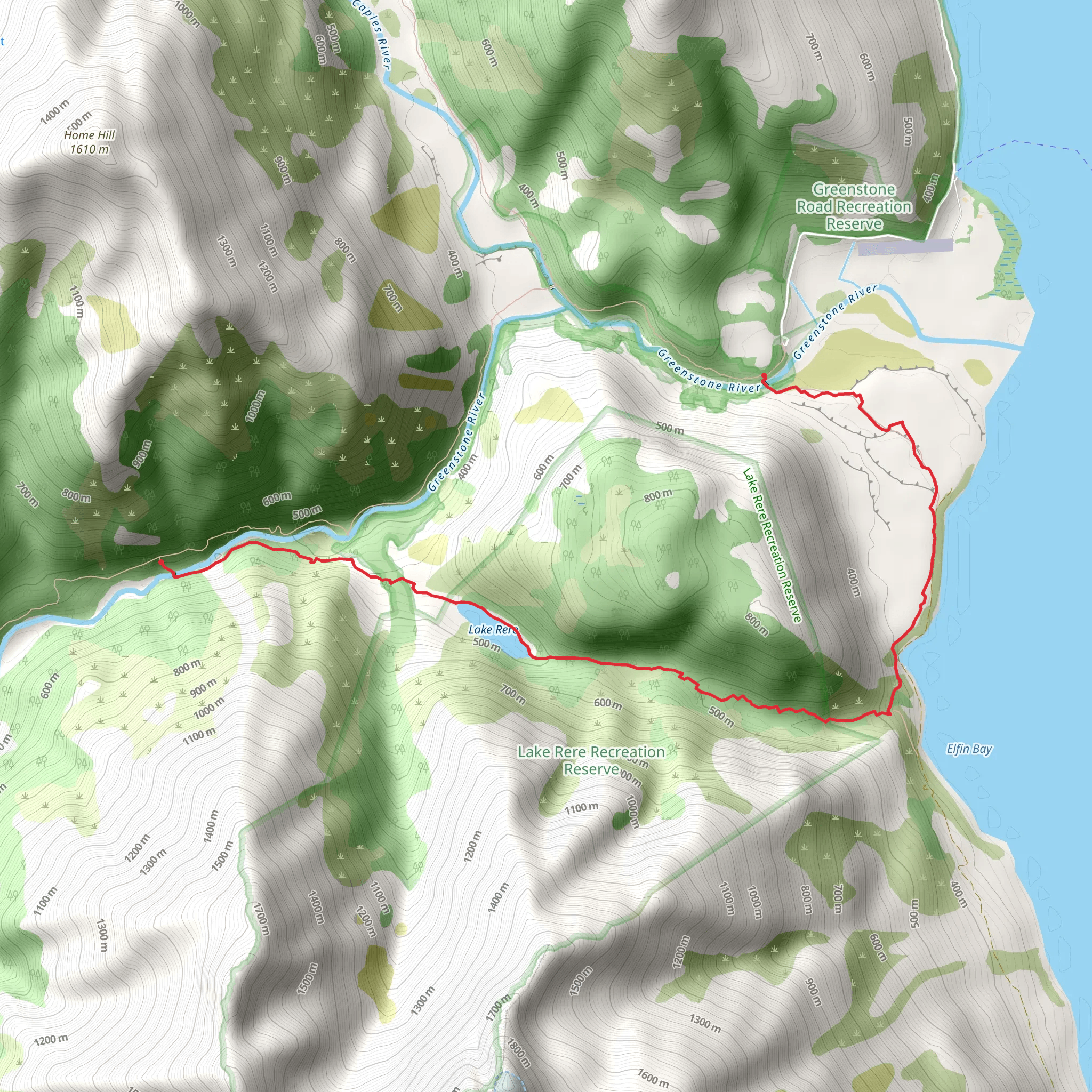 Lake Rere Walk mobile static map