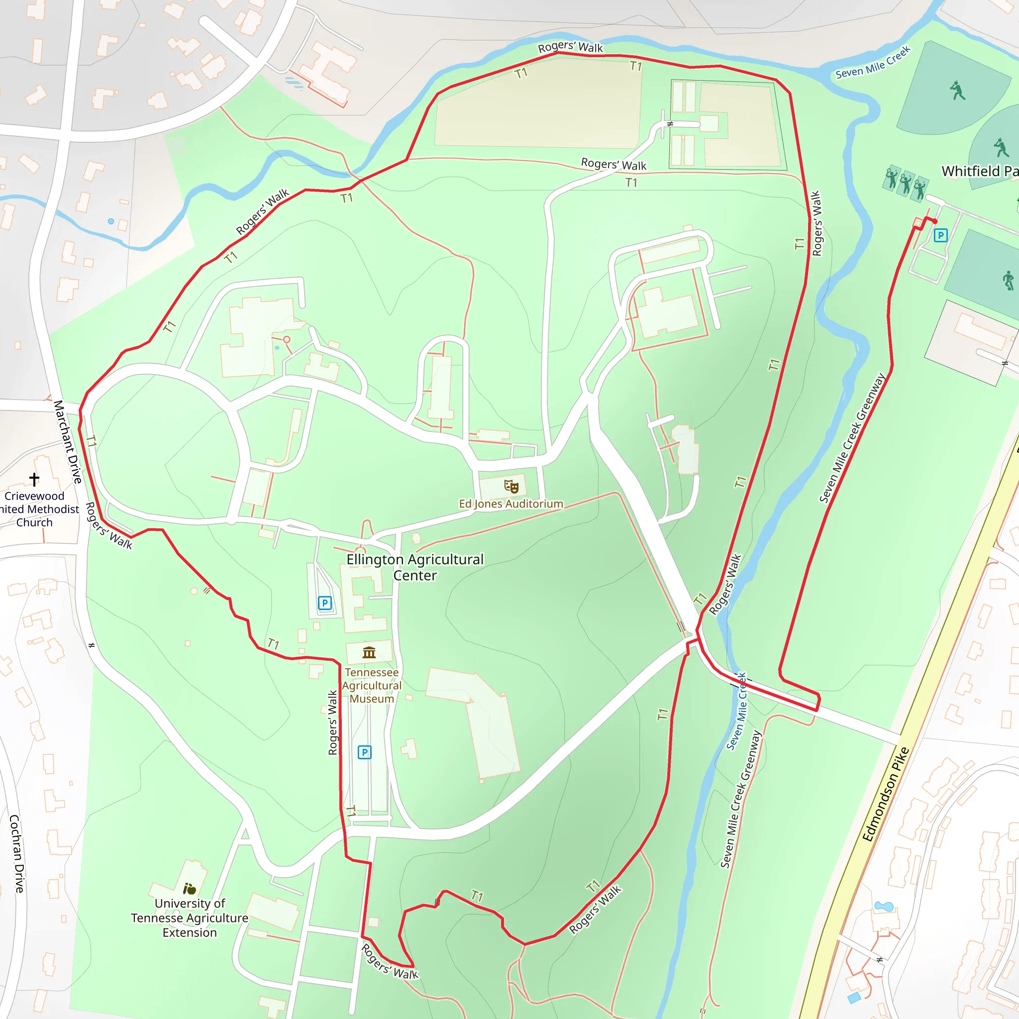 Ellington Agricultural Center Loop mobile static map