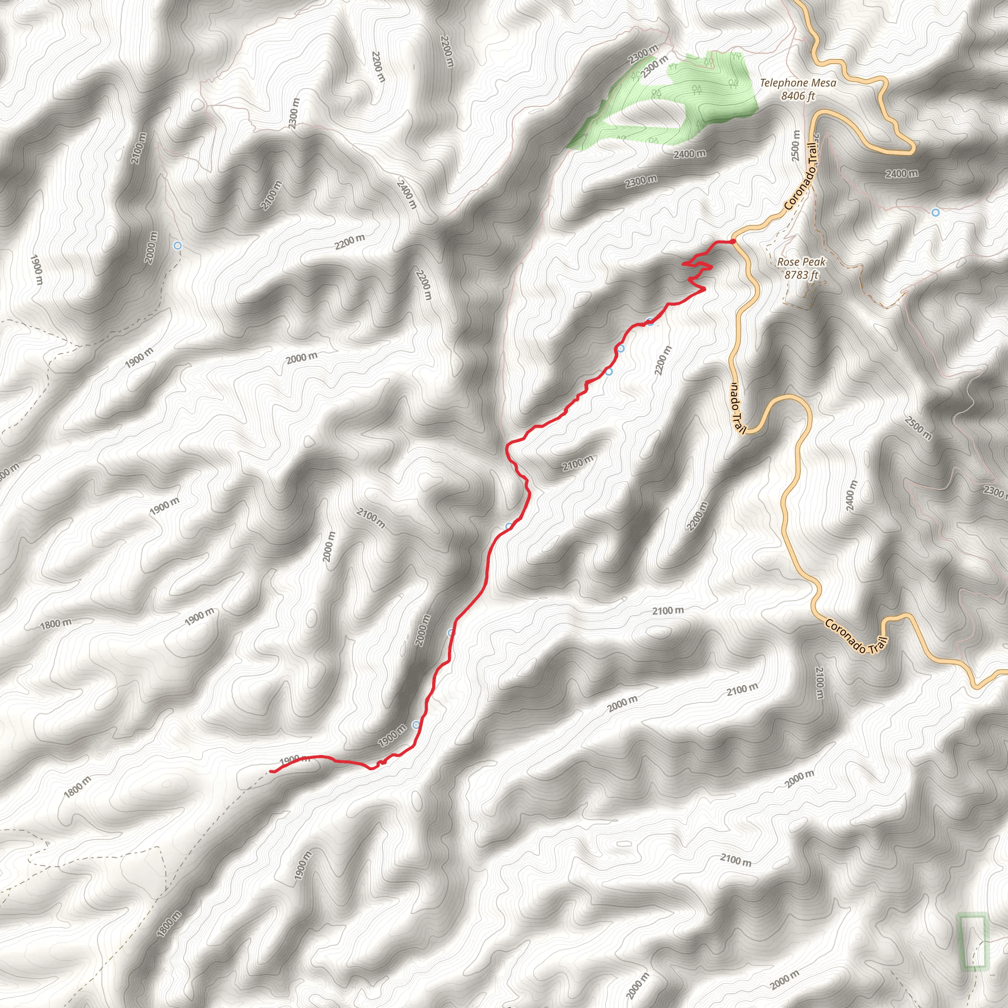 Bear Canyon Trail mobile static map