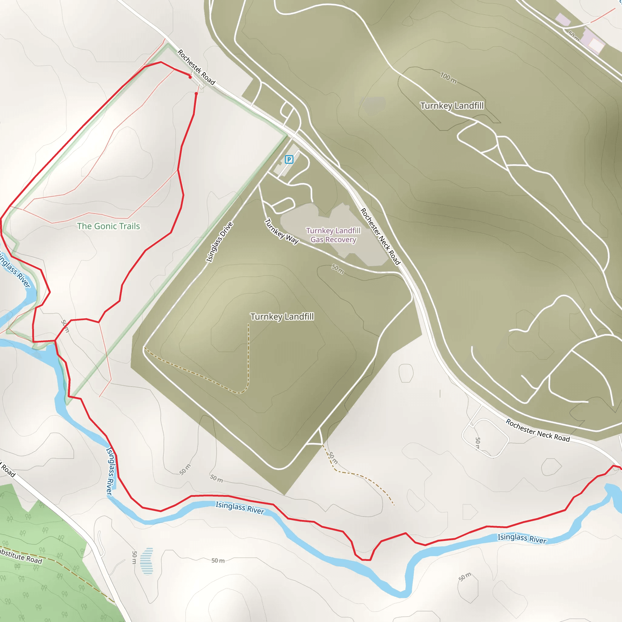 Isinglass River Loop mobile static map