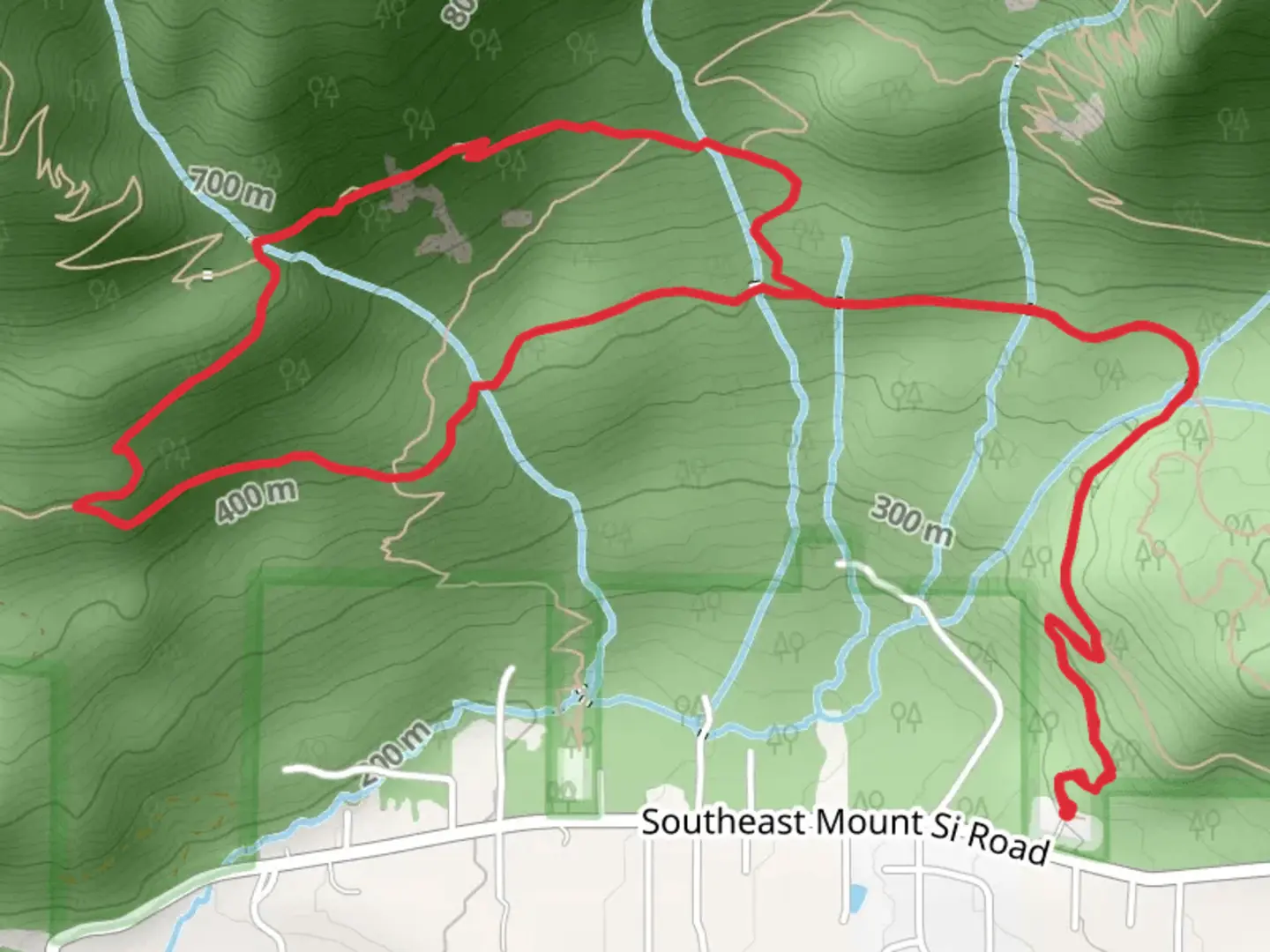 An image depicting the trail Mount Teneriffe Trail and Talus Loop Trail and its surrounding area.