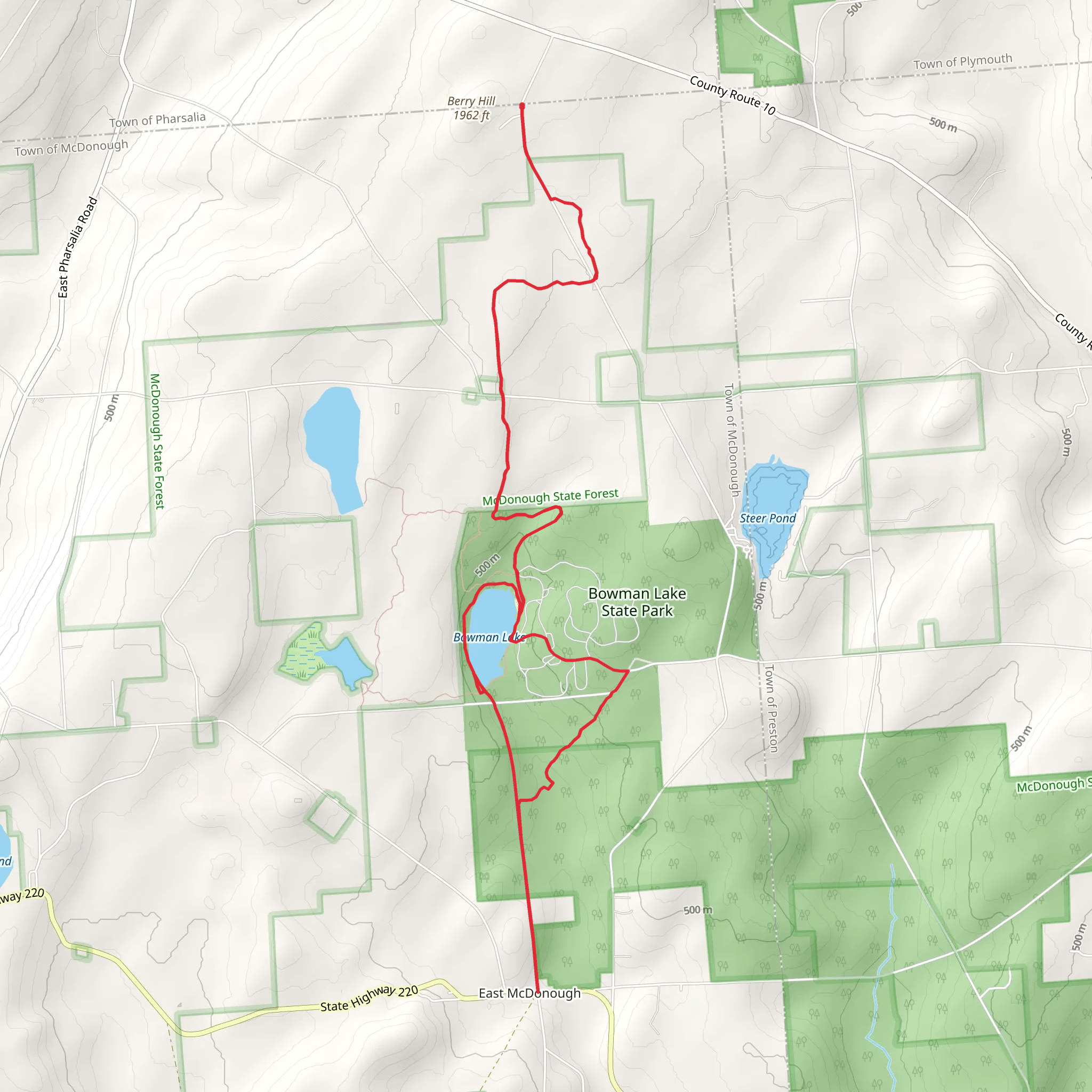 Bowman Lake Loop Trail mobile static map