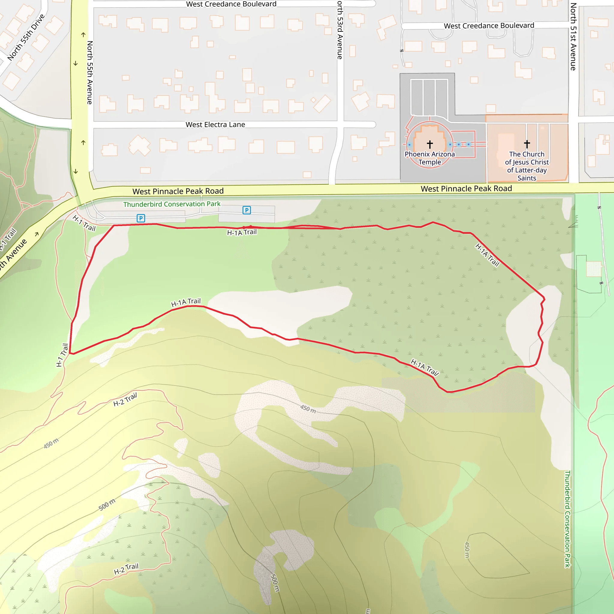 H-1A Loop Trail mobile static map