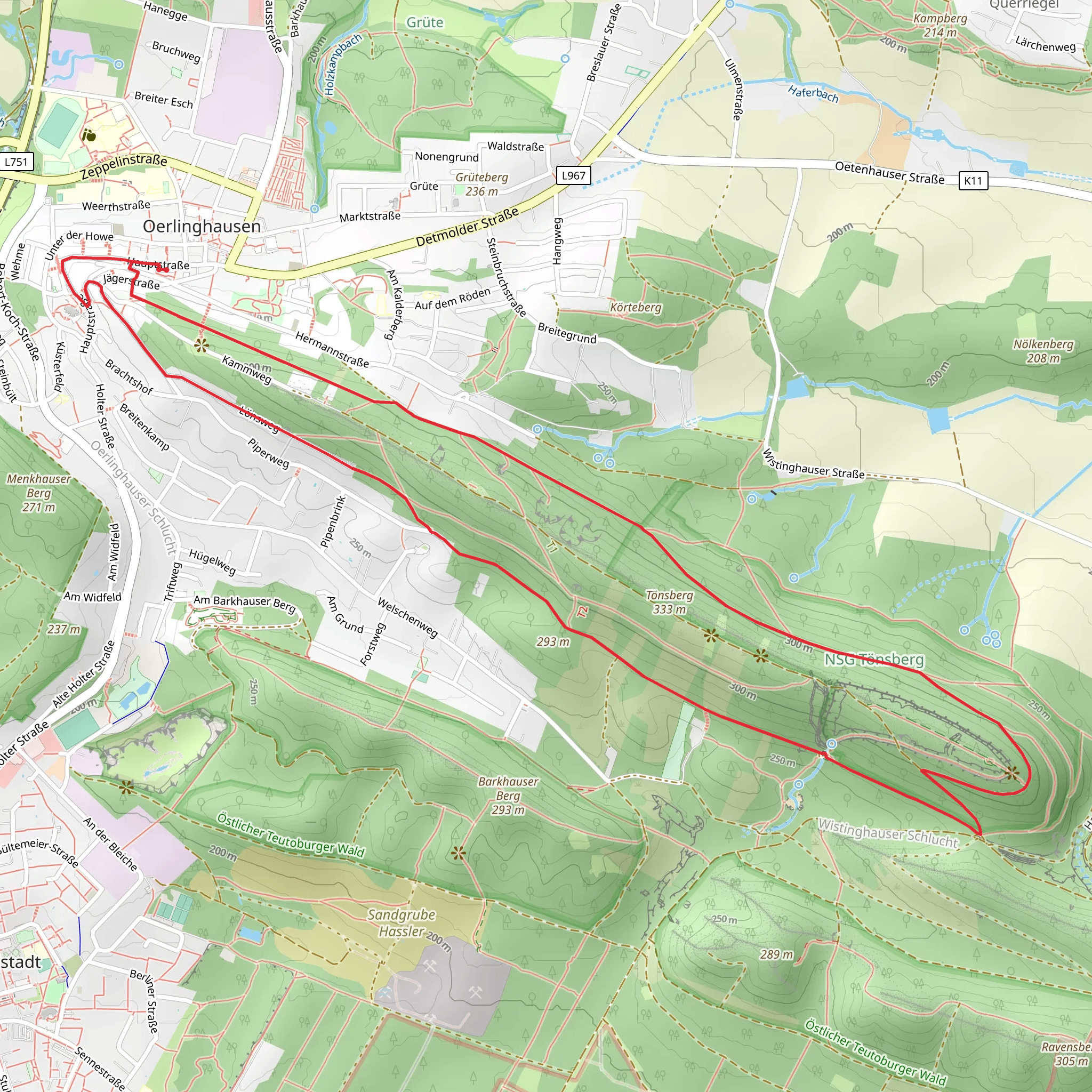 Tonsberg, Hunenkapelle and Lonsstein Loop mobile static map