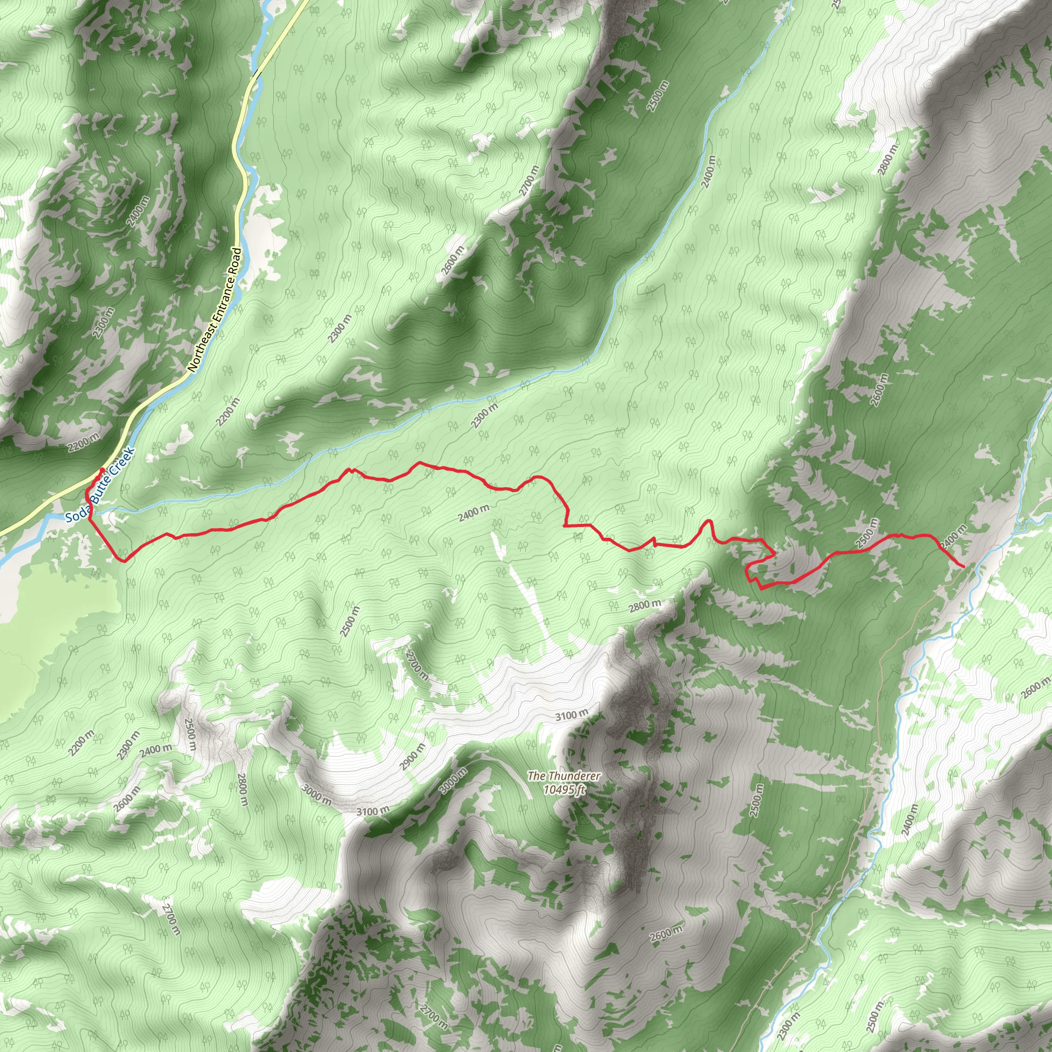 Thunderer Cutoff mobile static map