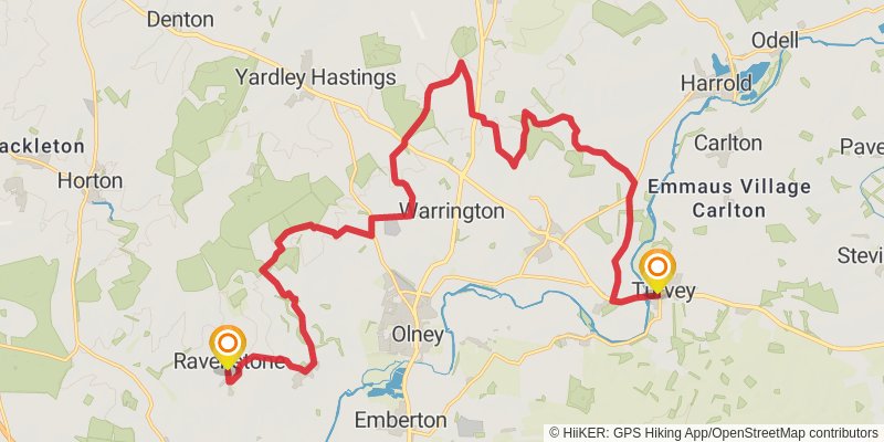 Milton Keynes Boundary Walk stage 2 Map