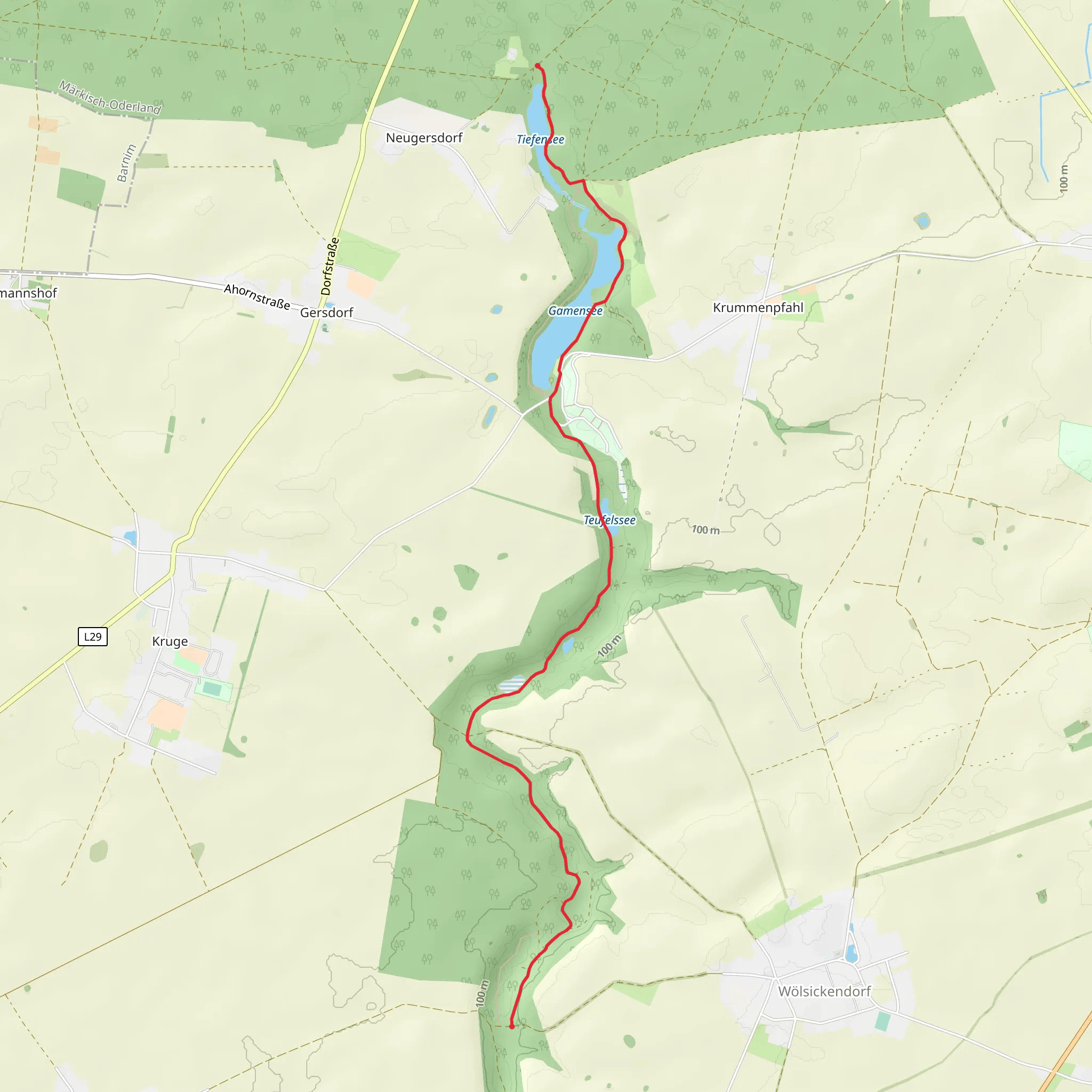 Gamensee via Oderlandweg mobile static map