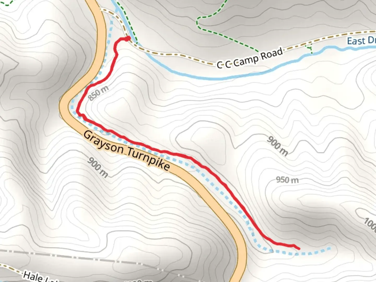 An image depicting the trail Dry Run Gap Trail and its surrounding area.